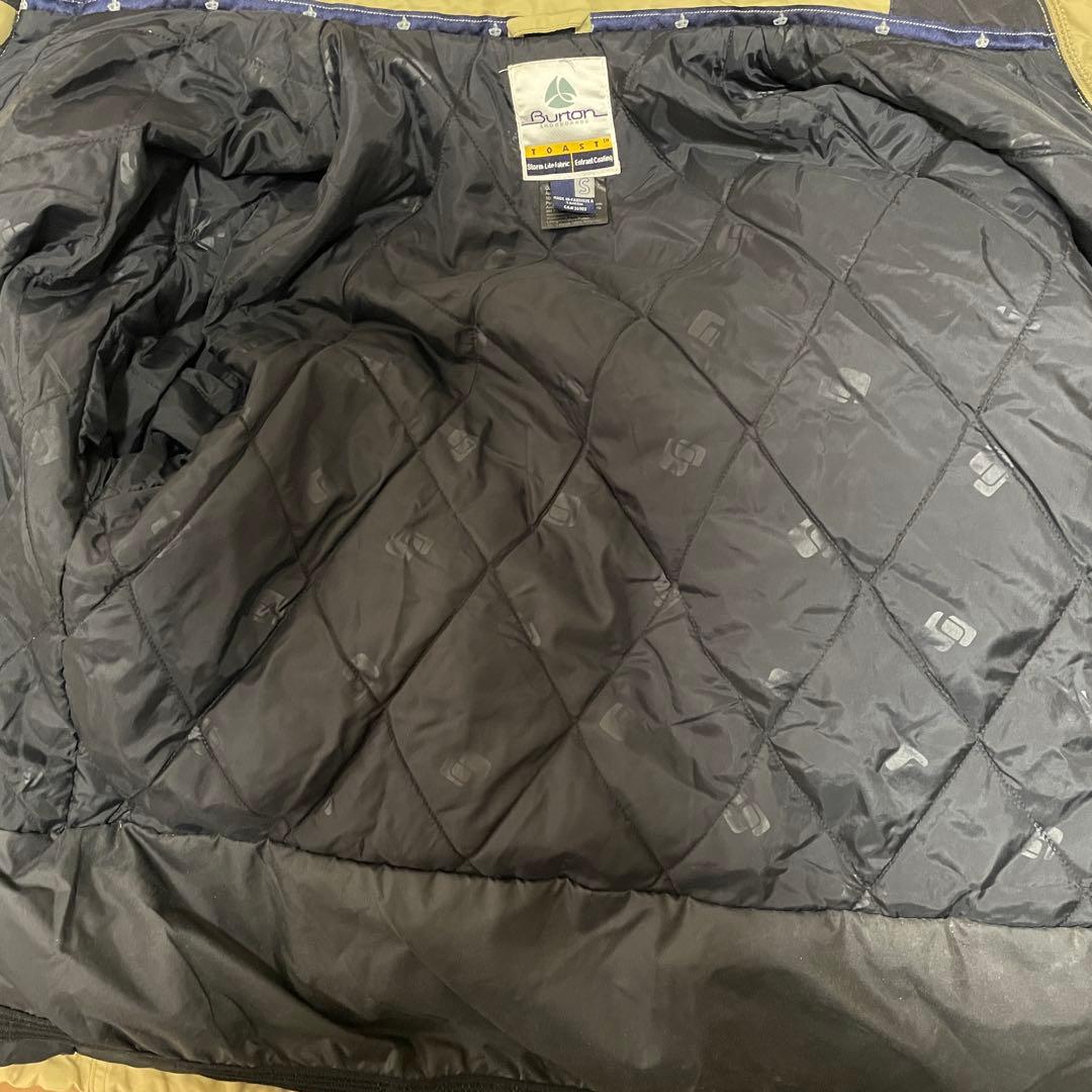Burtonバートンスキーウェアスノーボードジャケットブルゾンベージュ刺繍ロゴ