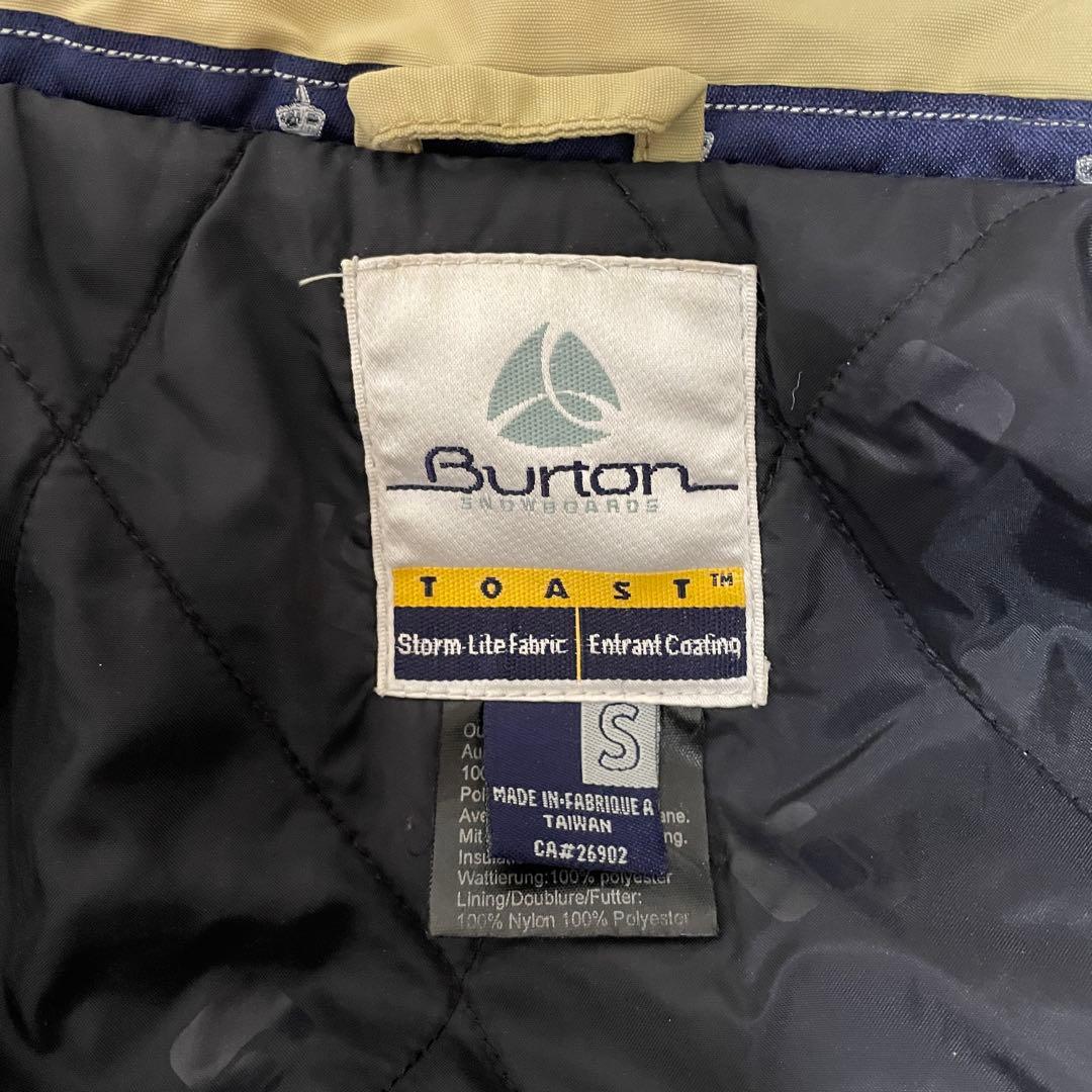 Burtonバートンスキーウェアスノーボードジャケットブルゾンベージュ刺繍ロゴ