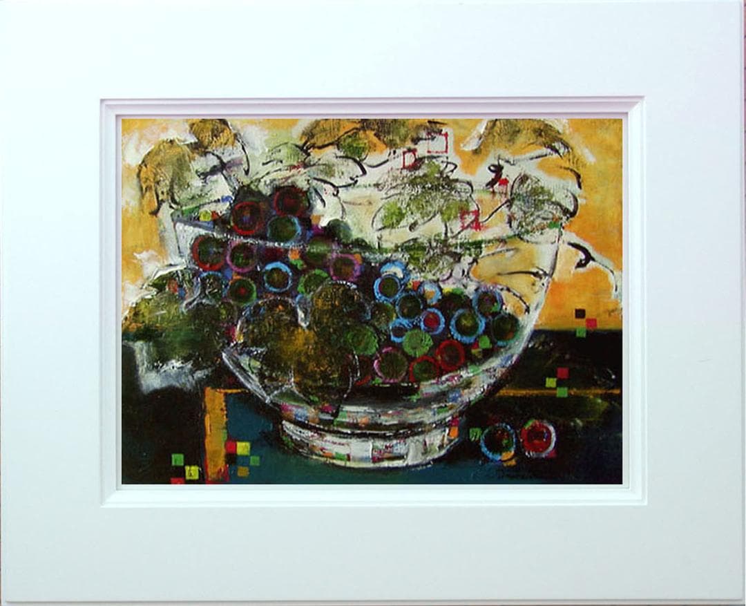 油絵 菅家令子 絵 絵画 インテリア uF6-061203 静物 果物 ぶどう