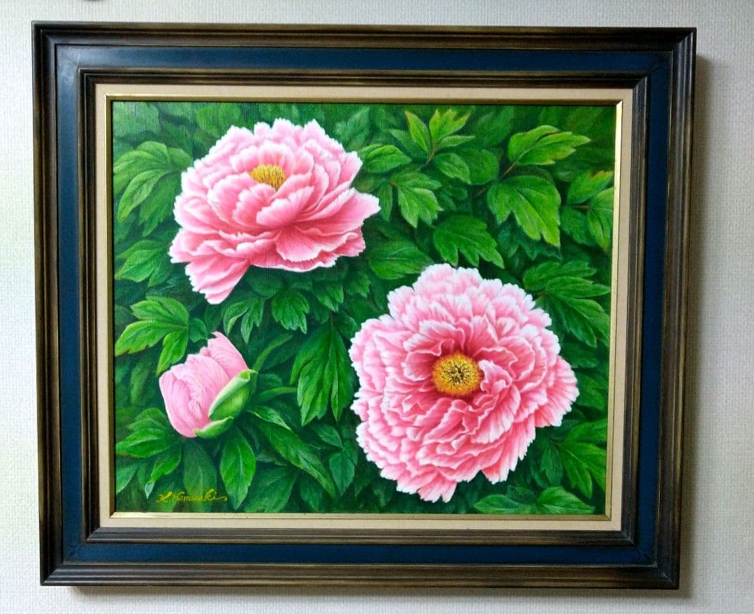 「牡丹」絵画 油彩画 油絵 植物画F12号 原画