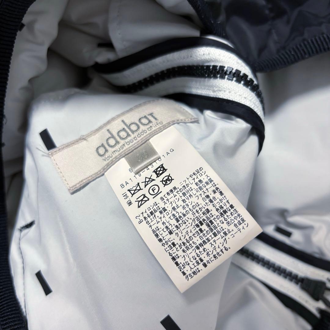 新作 adabat ダウン 中綿 ジャケット ブラック ジップアップ 黒