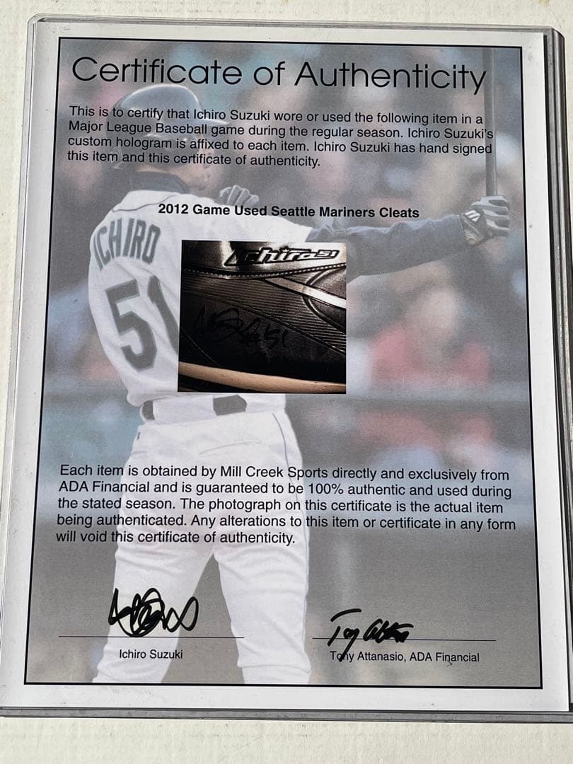 イチロー実使用直筆サイン入り2012年マ リナーズ アウェーゲーム用スバイク