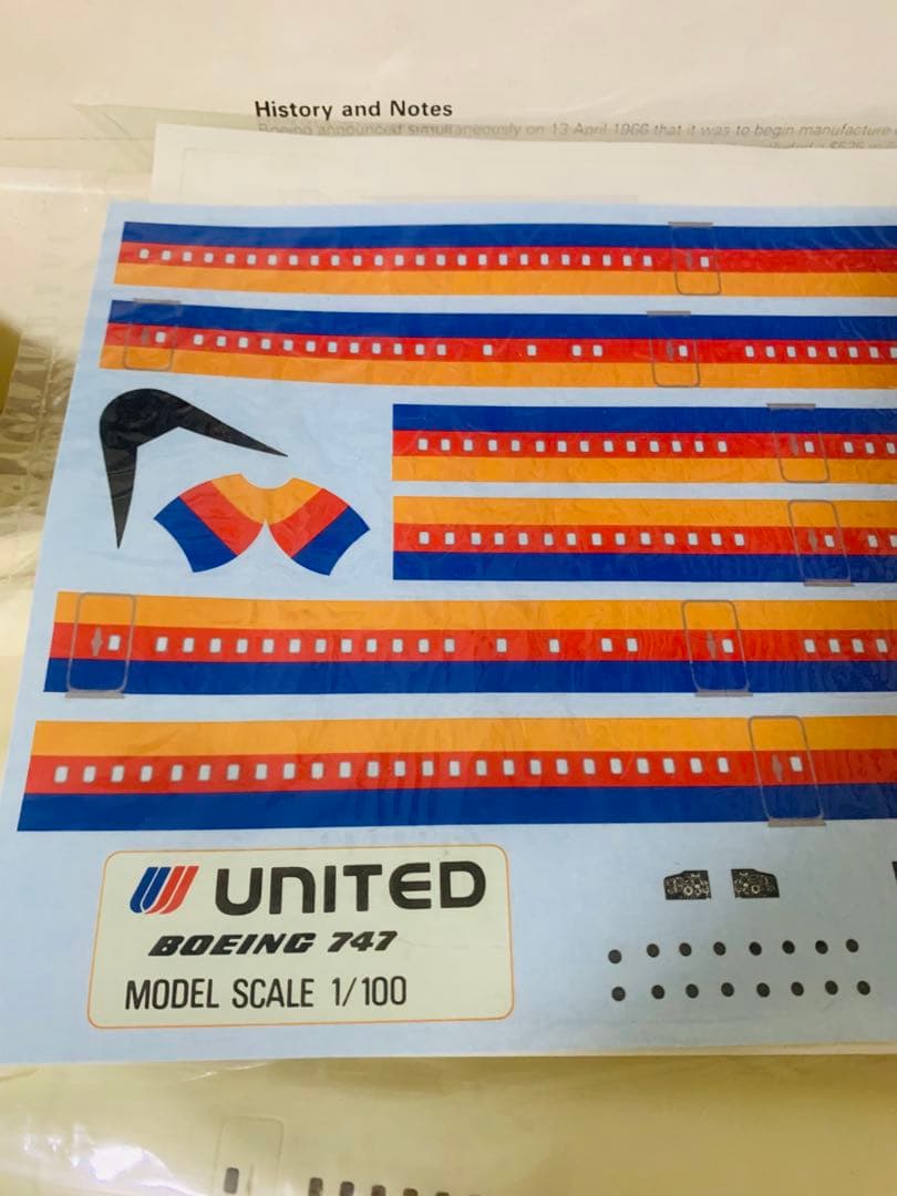 童友社１／１００ユナイテッド航空Ｂ７４７プラモデルキット