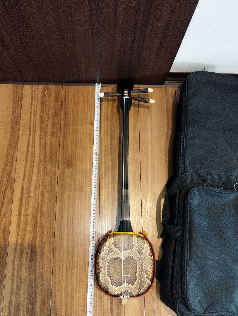 沖縄三線 本皮 蛇皮 ケース付き　 　298