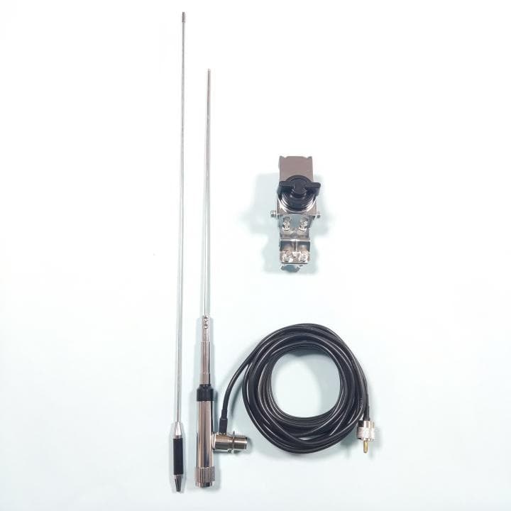 アンテナ　セット 高利得 144/430MHz 基台 同軸ケーブル 銀 ルーフ