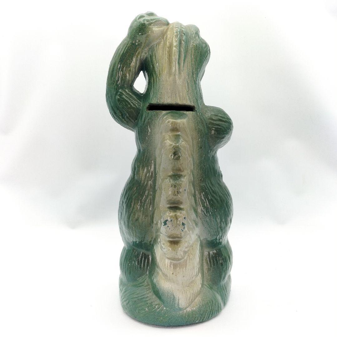 当時物 ゴジラ 陶器製 貯金箱 カラオケ マイク レトロ フィギュア 置物