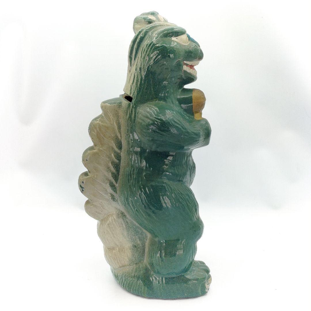 当時物 ゴジラ 陶器製 貯金箱 カラオケ マイク レトロ フィギュア 置物