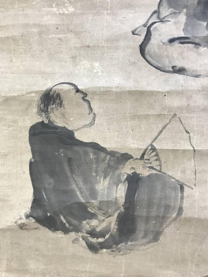 【模写】与謝蕪村外合作/人物俳句合作/人物図/掛軸/名家伝来/AD-790