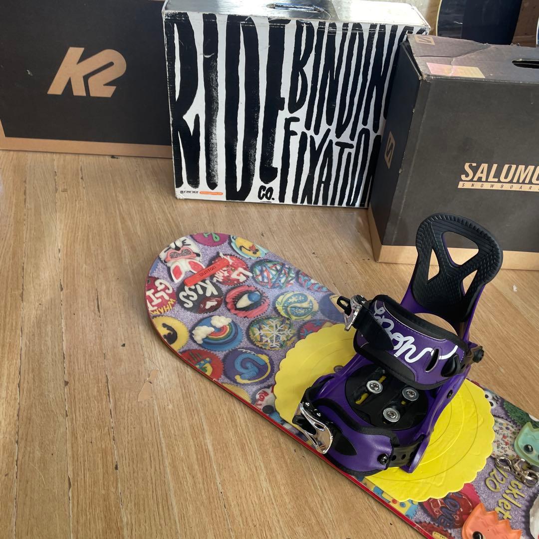 BURTON　キッズスノーボードセット　120cm　バートン　バイン付4点セット