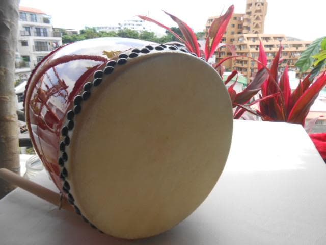 個数限定　新品未使用(送料無料)14.000円　エイサー用小太鼓14cm撥付き