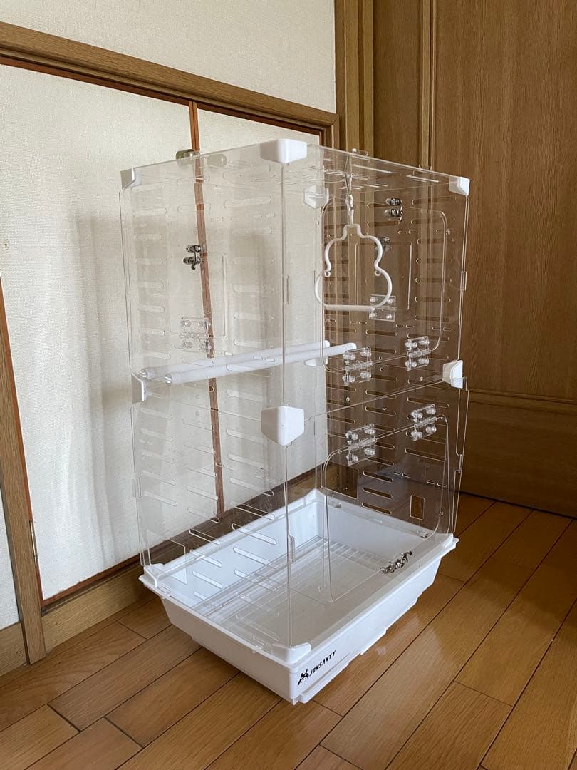 ら*い様 ケージ アクリル ケース　モモンガ 鳥 小動物 クリア 透明 餌皿 止