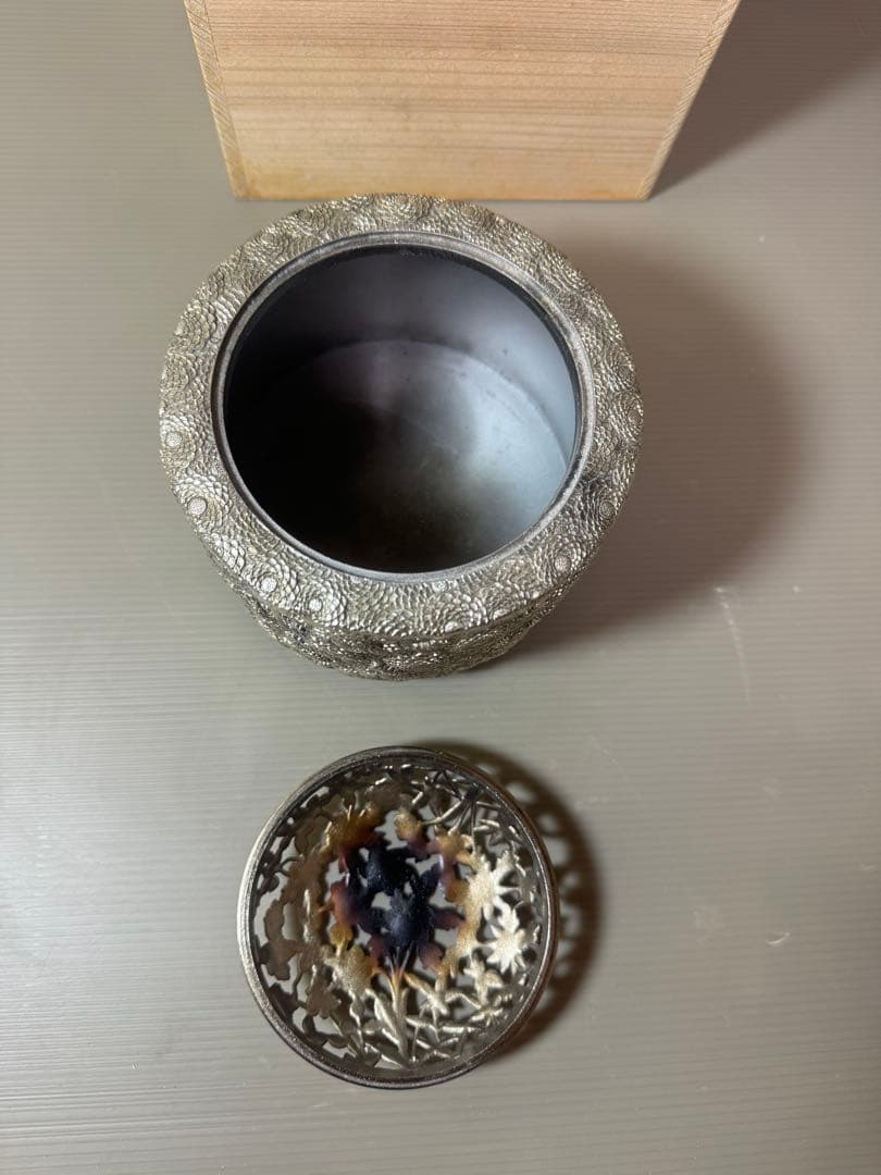 2861 菊華 香炉 伝統工芸 佐野宏采 高岡銅器