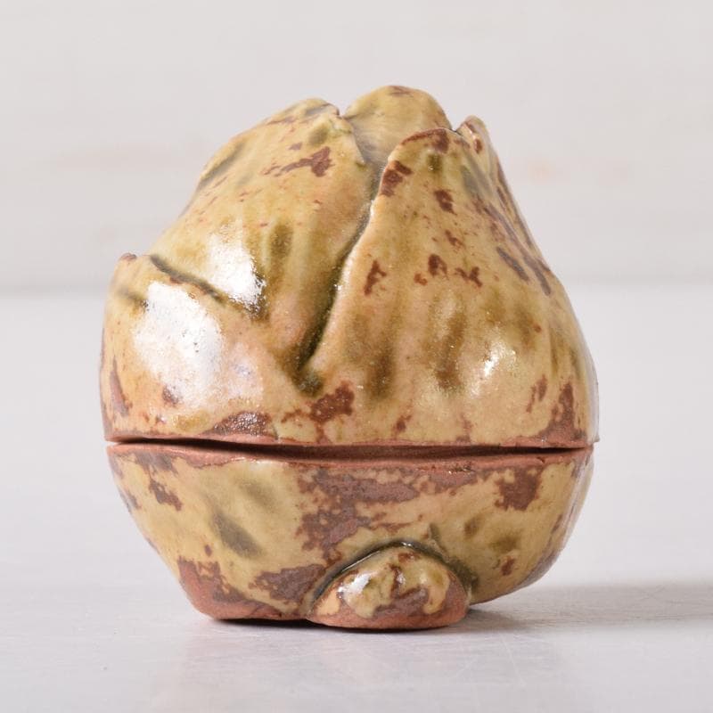 茶道具　松古窯　佐久間芳山作　蕾香合　共布共箱　7684