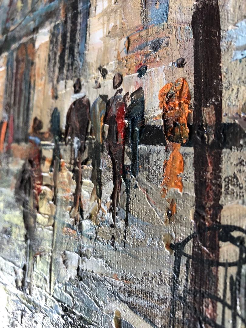 ト*ー様 業者買取品！作家品油彩画 モンマルトル風景 ！300円スタート