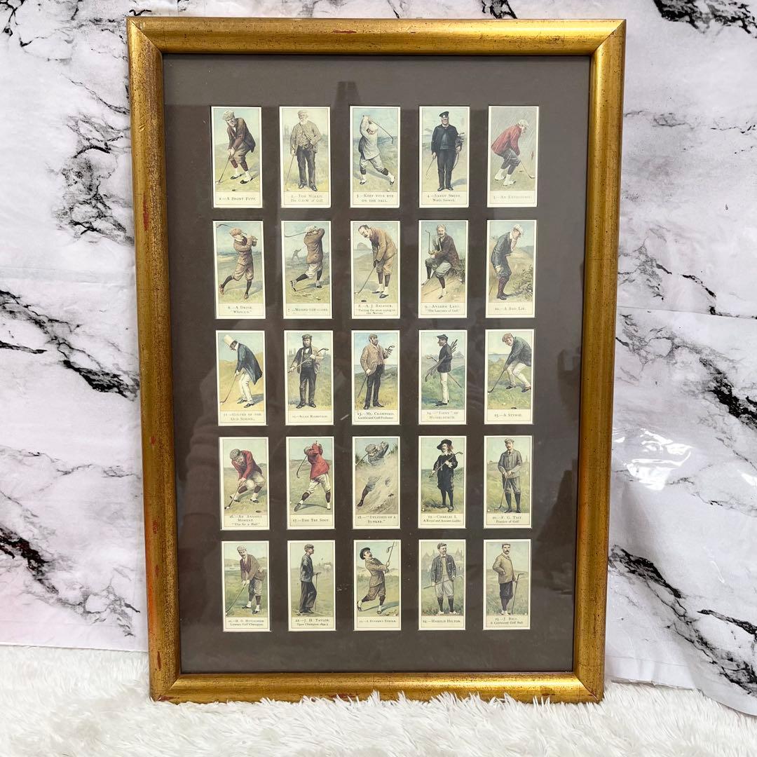 Copes Golfers シガレットカード 額装 18枚セット ゴルフ