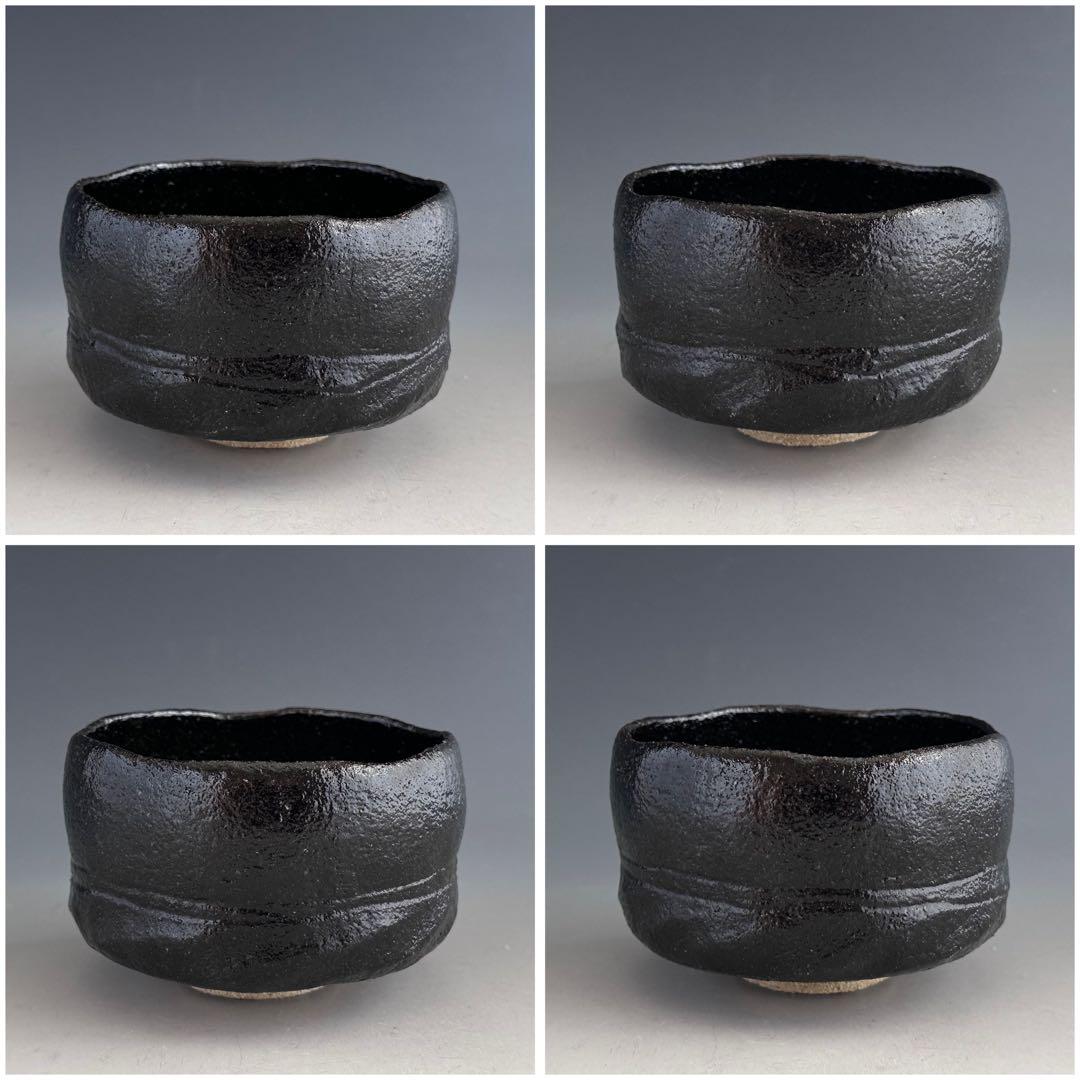 茶道具　黒楽　茶碗　二代　小川長楽　共箱　古希記念　楽焼　京都　濃茶　茶会　茶事