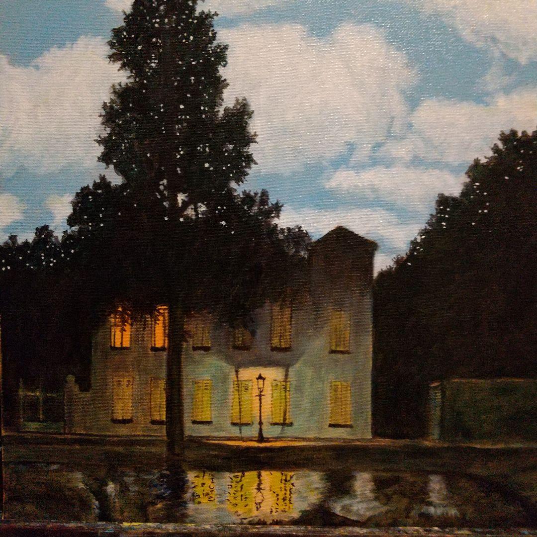 油絵 マグリット 光の帝国 模写 8号 F8 油彩画