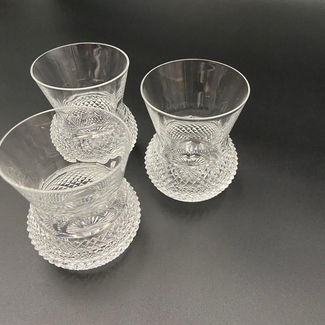 エジンバラ クリスタル アザミグラス 3客 ショットグラス ウィスキー 日本酒