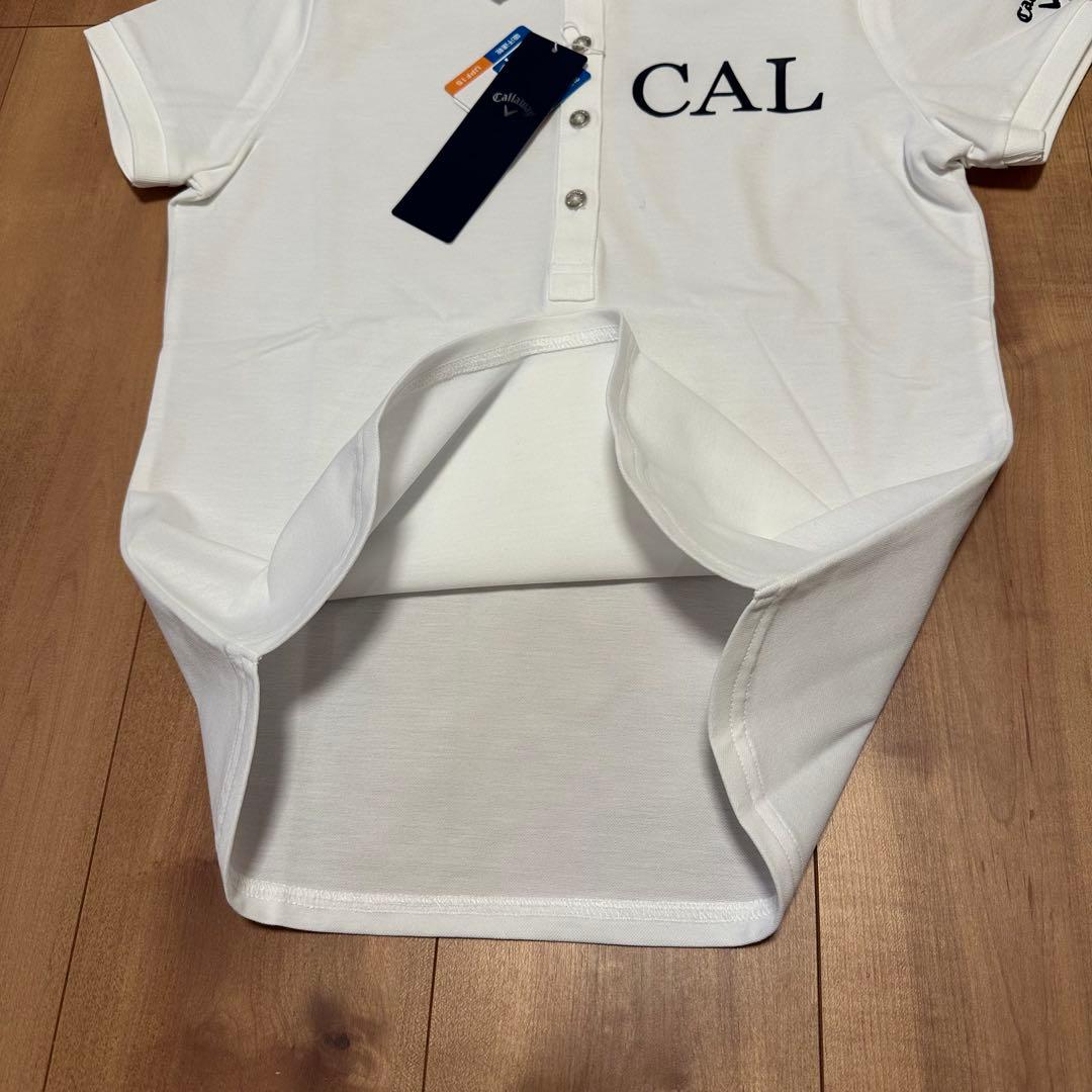 サイドプリーツスカート　半袖　ポロシャツ　春夏　ホワイト×ネイビー　セットアップ