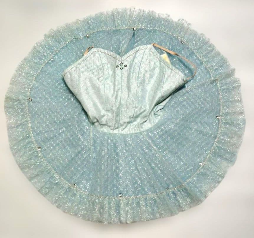 バレエ　水色チュチュ訳あり4着 ボン26cm　冠、袖付き　120〜130