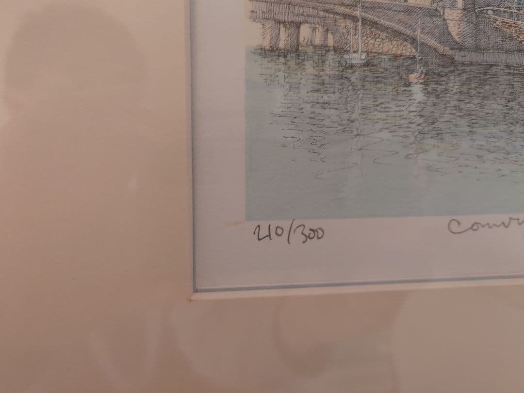 織田義郎　コンウィ城　300枚限定　サイン有　エッチング