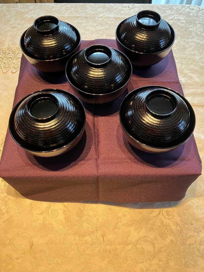 輪島塗　慶塚工房漆器 吸物椀 5客セット （新品未使用）