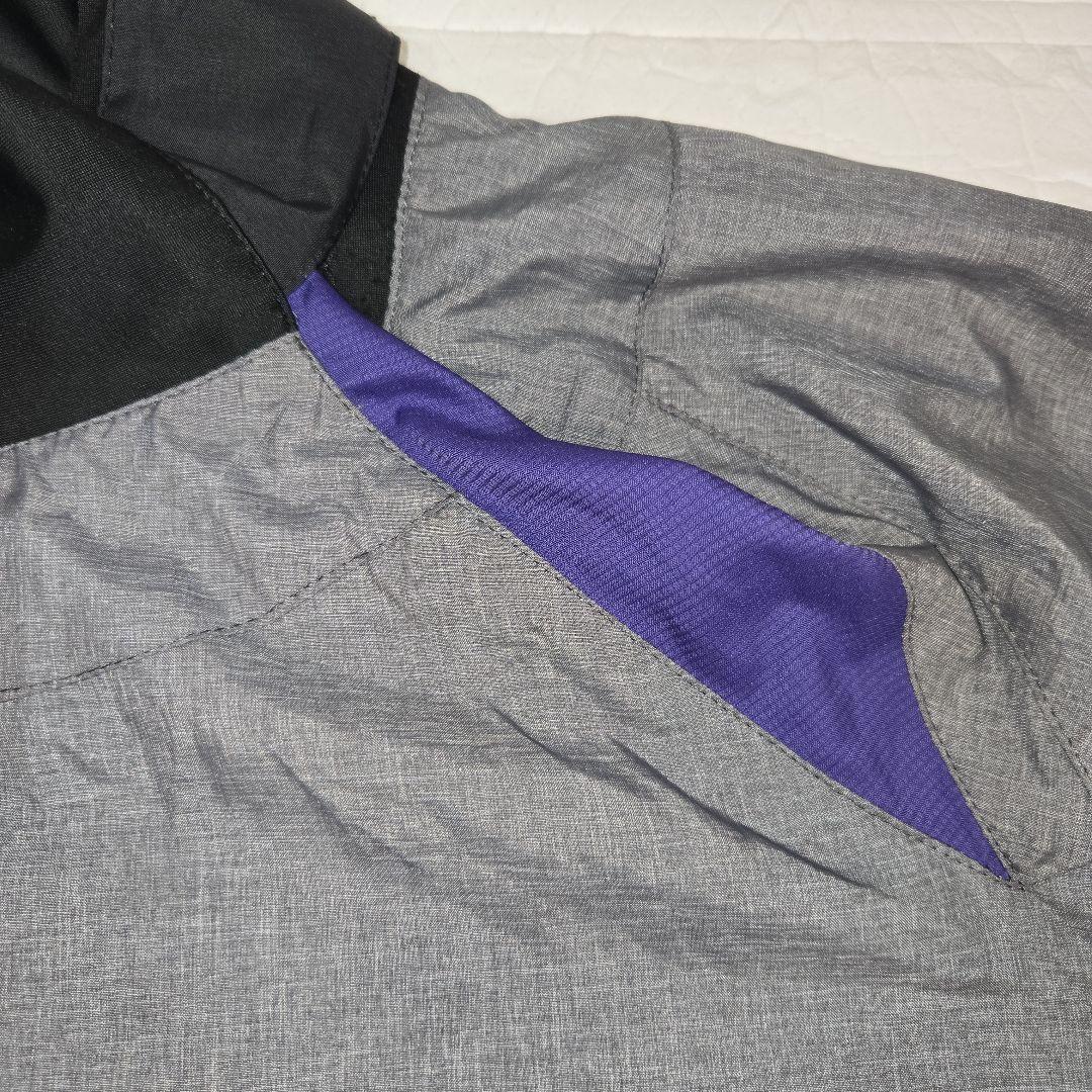 パーリーゲイツ 両面ロゴ　ナイロンジャケット　プルオーバー　グレー　 XL