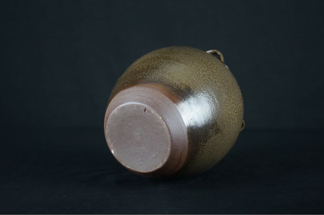 尾中窯 市野信水 作 丹波焼 茶壺 飾壺 陶印 共箱 茶道具 茶事