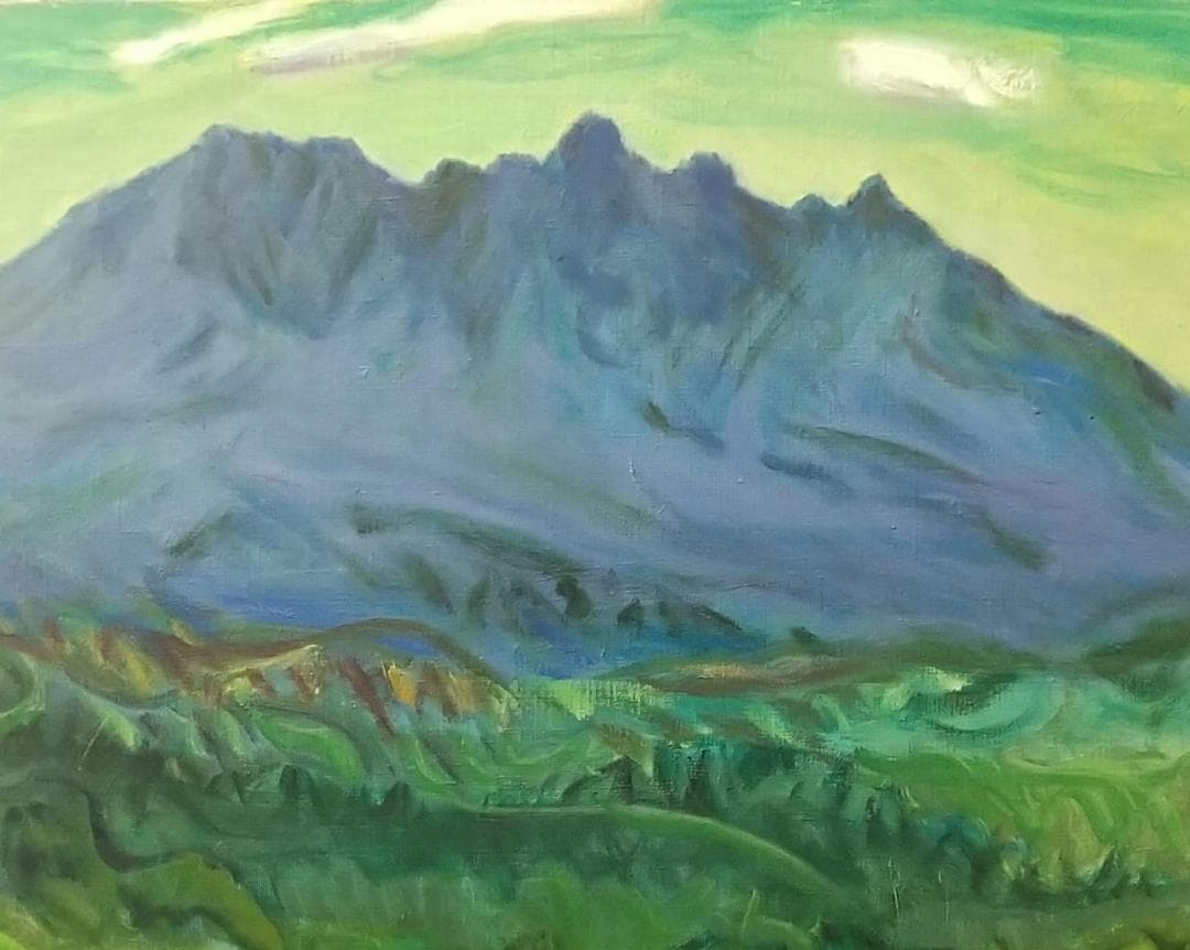 絵画 油絵 F8 「根子岳」B 1982