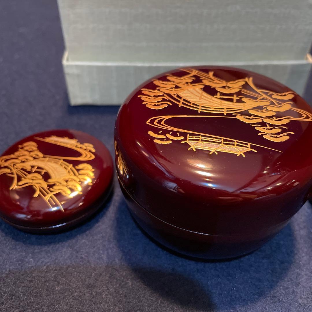 「茶箱」『溜塗の住吉蒔絵 利休茶箱』です。共箱※美品　茶道具