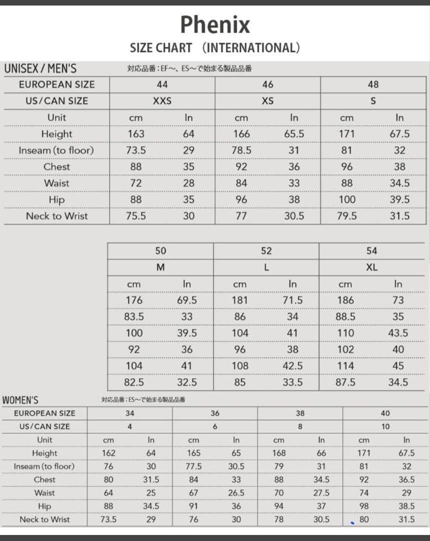 スキーウェア　スノボウェア フェニックス Phenix 赤 レッド