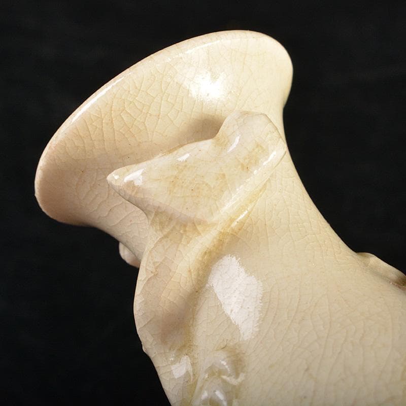 薩摩焼　白薩摩　龍貼り付け　振出　合わせ箱　V　R7395