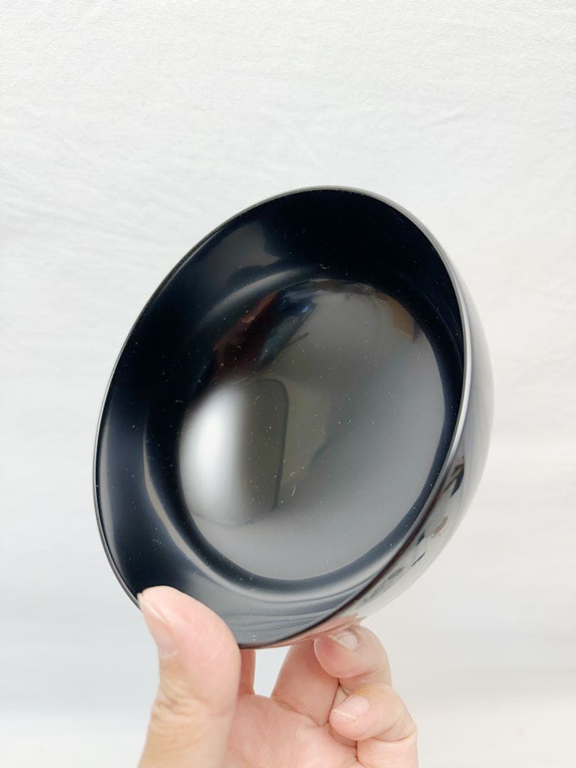 未使用 懐石道具 能登国 ぬし小西玄州 木製黒塗 利休本型 汁椀6客揃 共箱