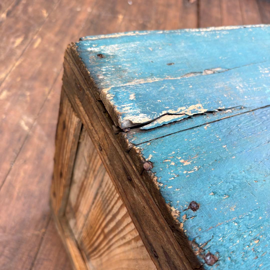 昭和レトロ 古道具 アンティーク もみじ柄 木箱 飾り棚 収納ボックス シャビー