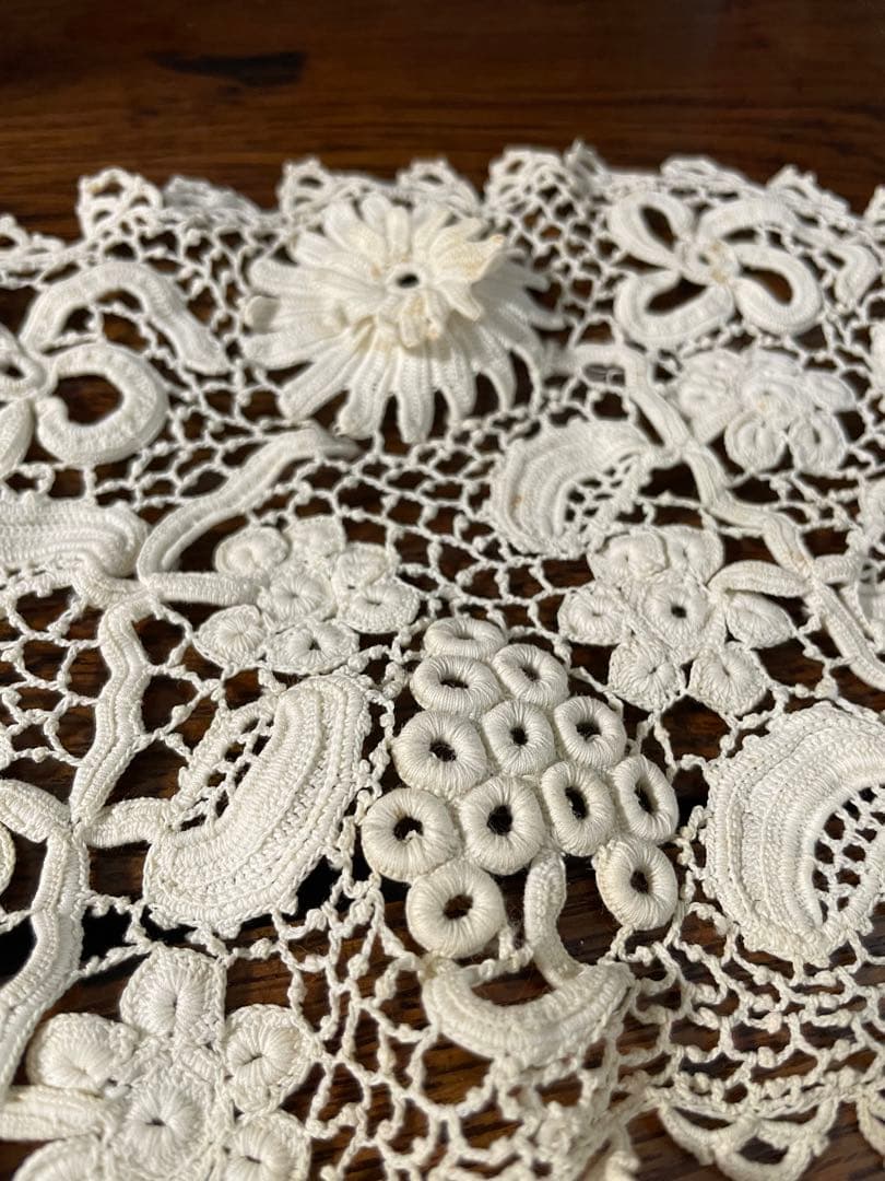 1880年代 フランス アイリッシュクロシェレース つけ襟 ビッグカラー