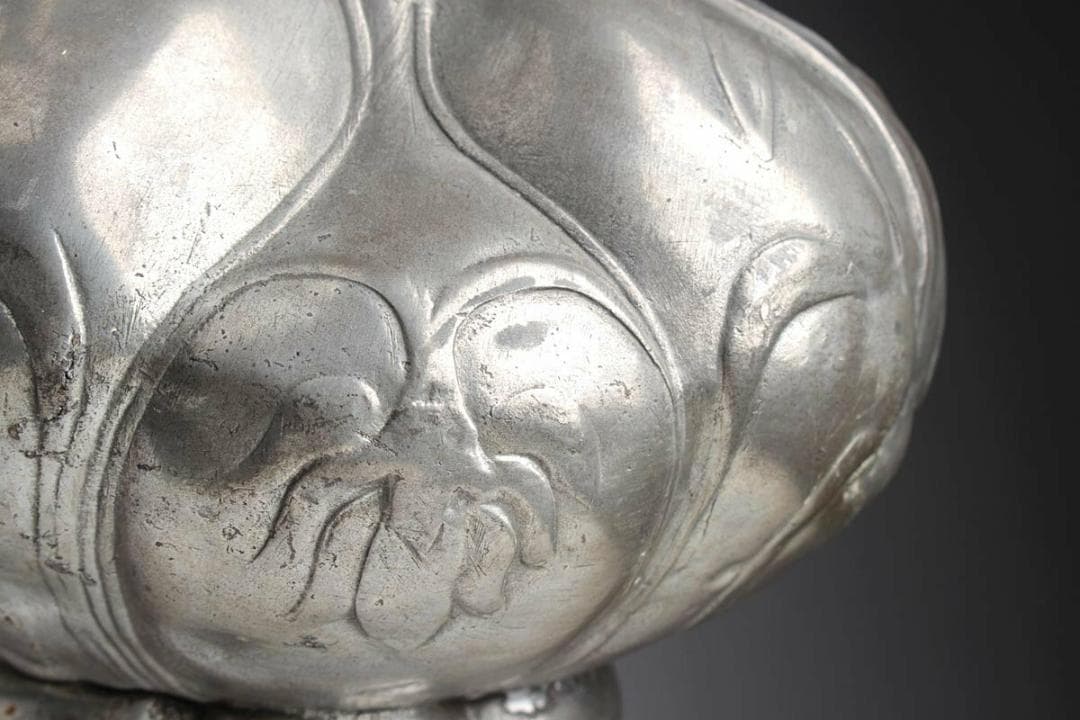 Pelz サイン Etain Garanti Pur ピューター 裸婦 錫花瓶