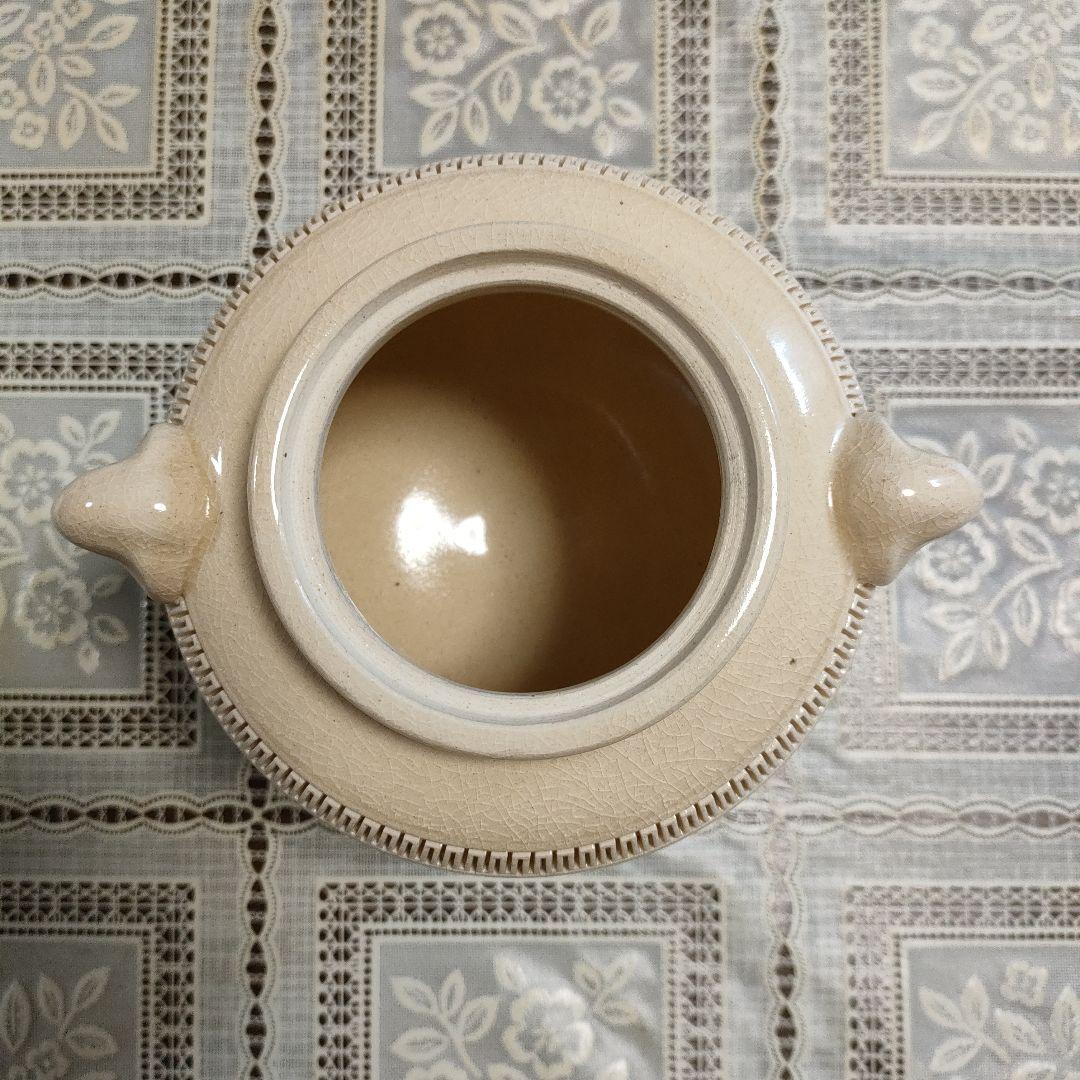 坂下光雄(号光石)作　象耳白薩摩香爐、ウコン布大小2枚＆共箱付