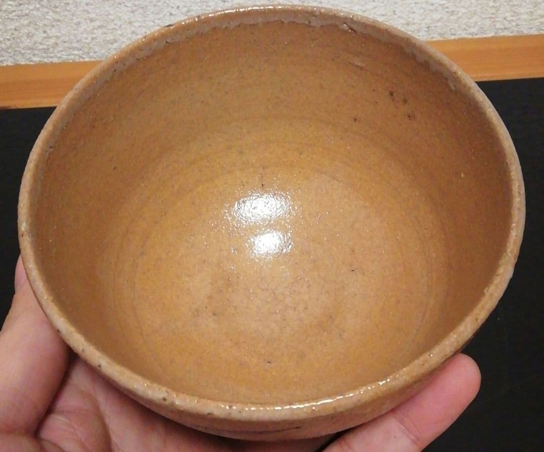 西岡小十作　唐津焼　絵唐津　花図　茶碗　茶道具