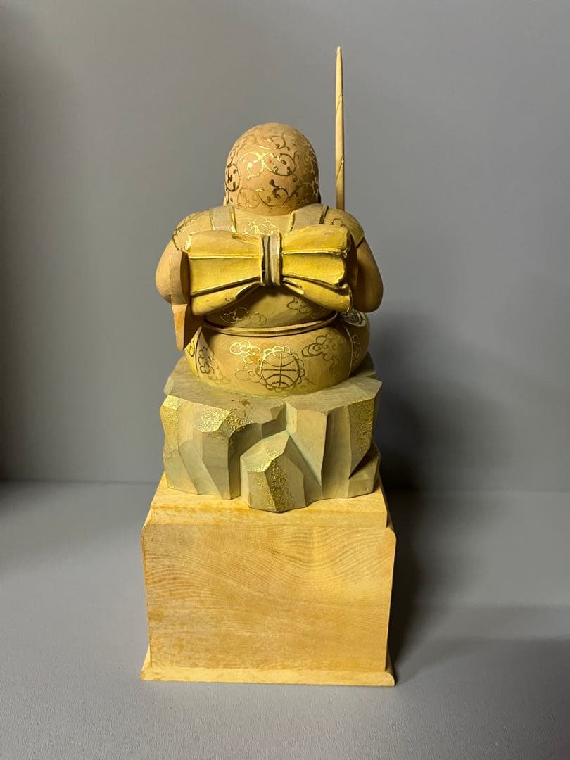 特別価格　恵比寿　大黒　セット　木彫り　彩色　手彫　柘植材　31