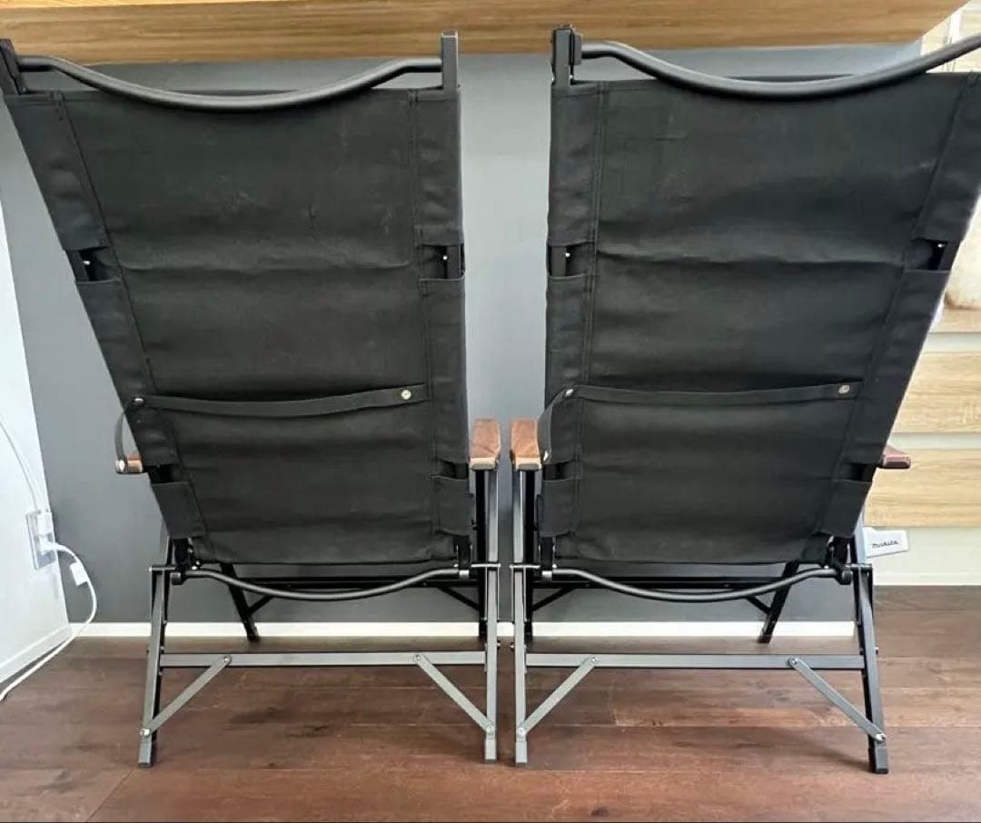 ラーテルワークス　リクライニングチェア 黒 2脚セット