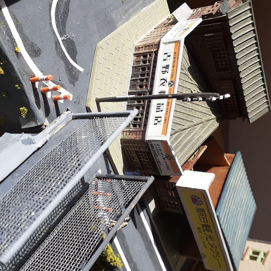 自作鉄道ジオラマ 掘割の中の街並み