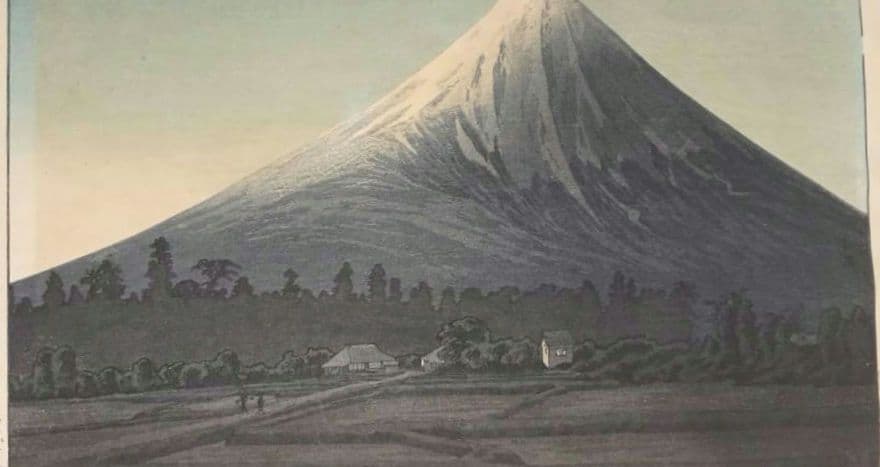 新版画玉穂付近、高橋松亭画 渡邊庄三郎印にて作画は昭和6年～昭和16年出版