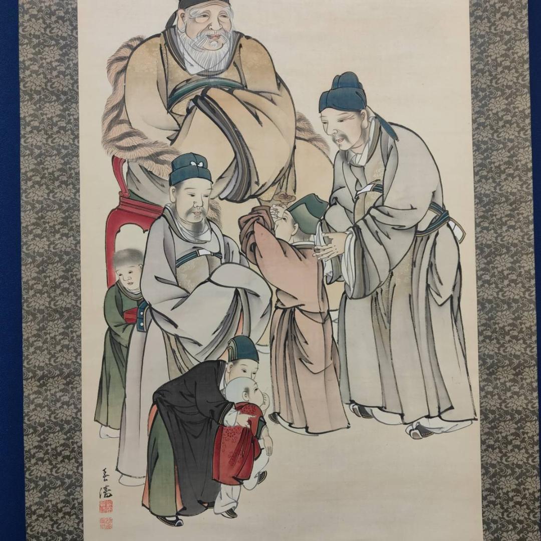 真作/嶋田春涛/郭子儀/人物図/中国/唐/大幅/布袋屋掛軸A-575