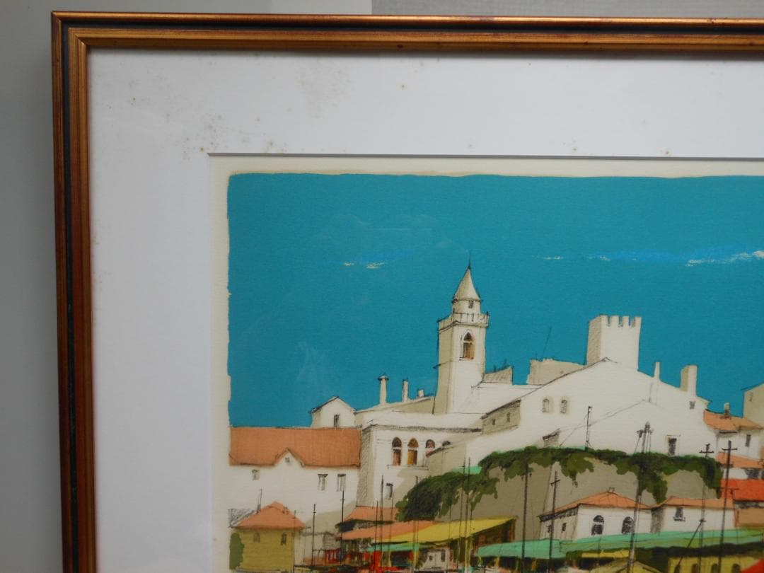 版画　内田晃　風景画 海　港　アーティストプルーフ