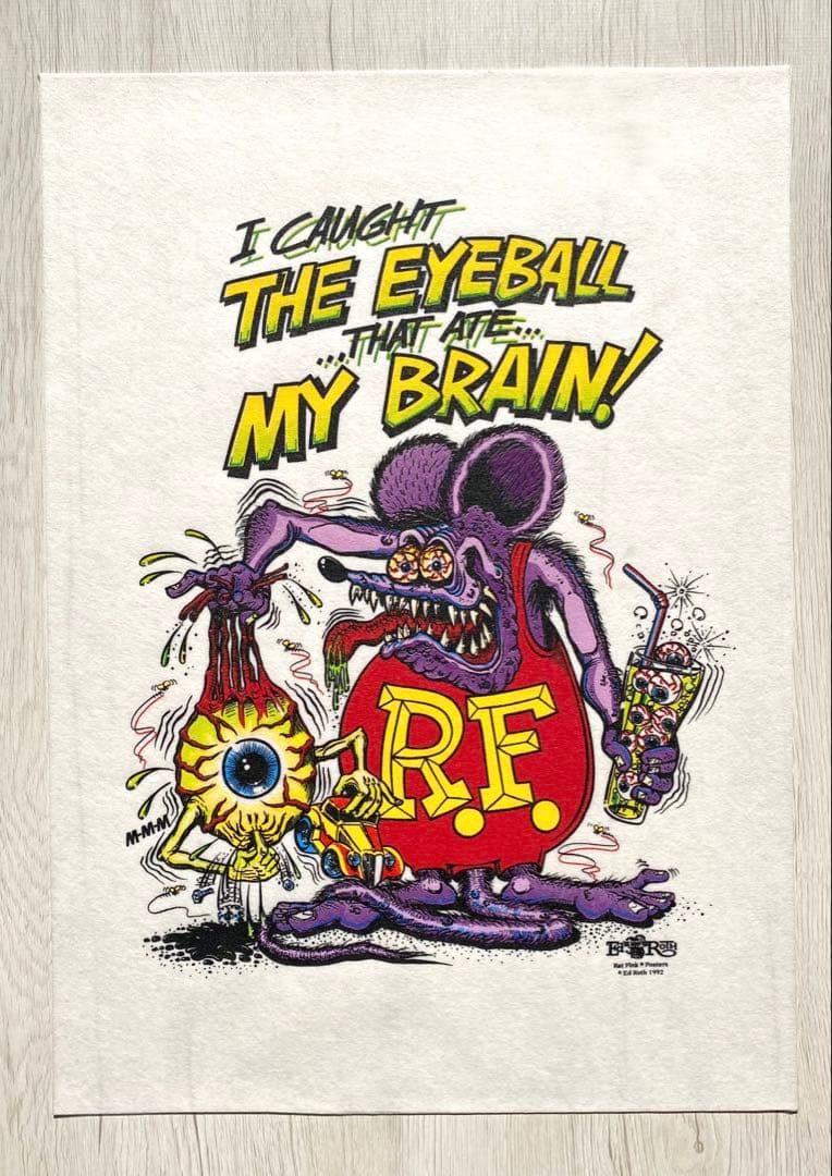 1992 Rat Fink Poster フェルト紙プリント •正規オリジナル品