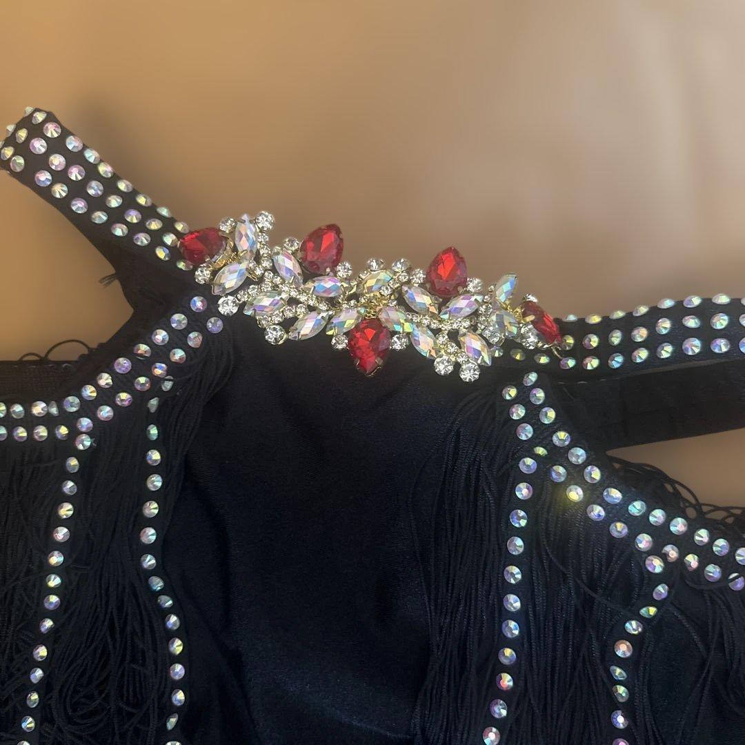 ◯フリンジ　ブラック　ベリーダンス　オリエンタル衣装◯black