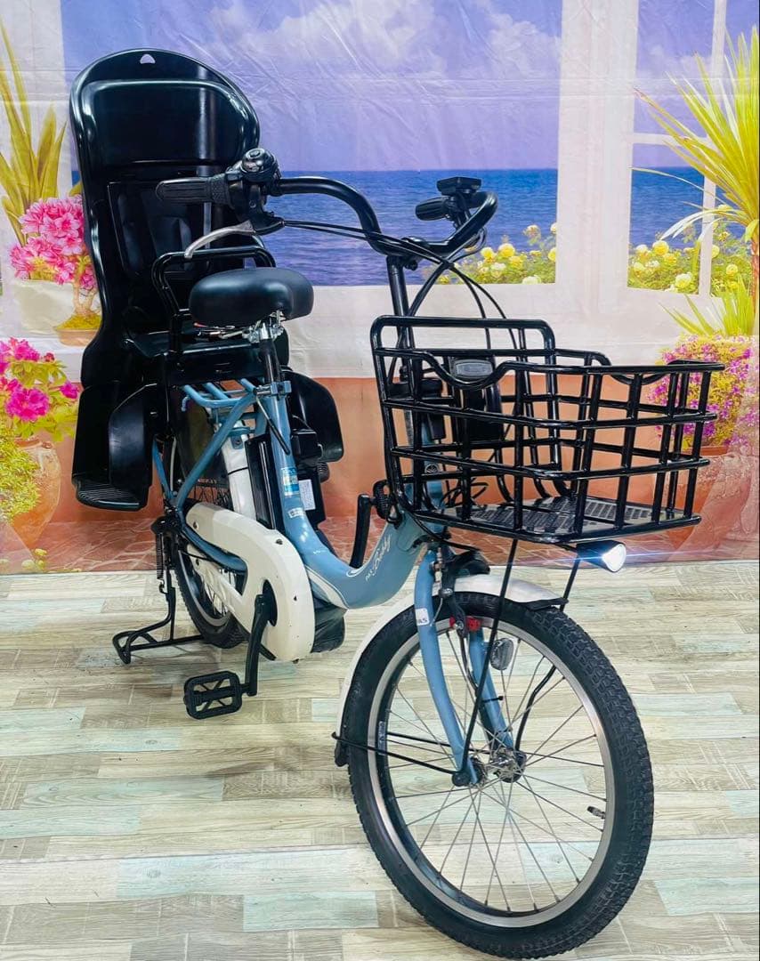 パピムーン　パスバビー12AH⭐️ヤマハ子供乗せ電動自転車Y3279