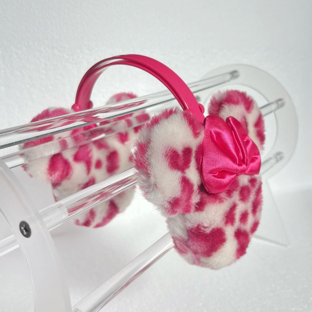 【激レア美品】ミニーピンクヒョウ柄イヤマフ　ミニパル　レオパード柄　耳あて