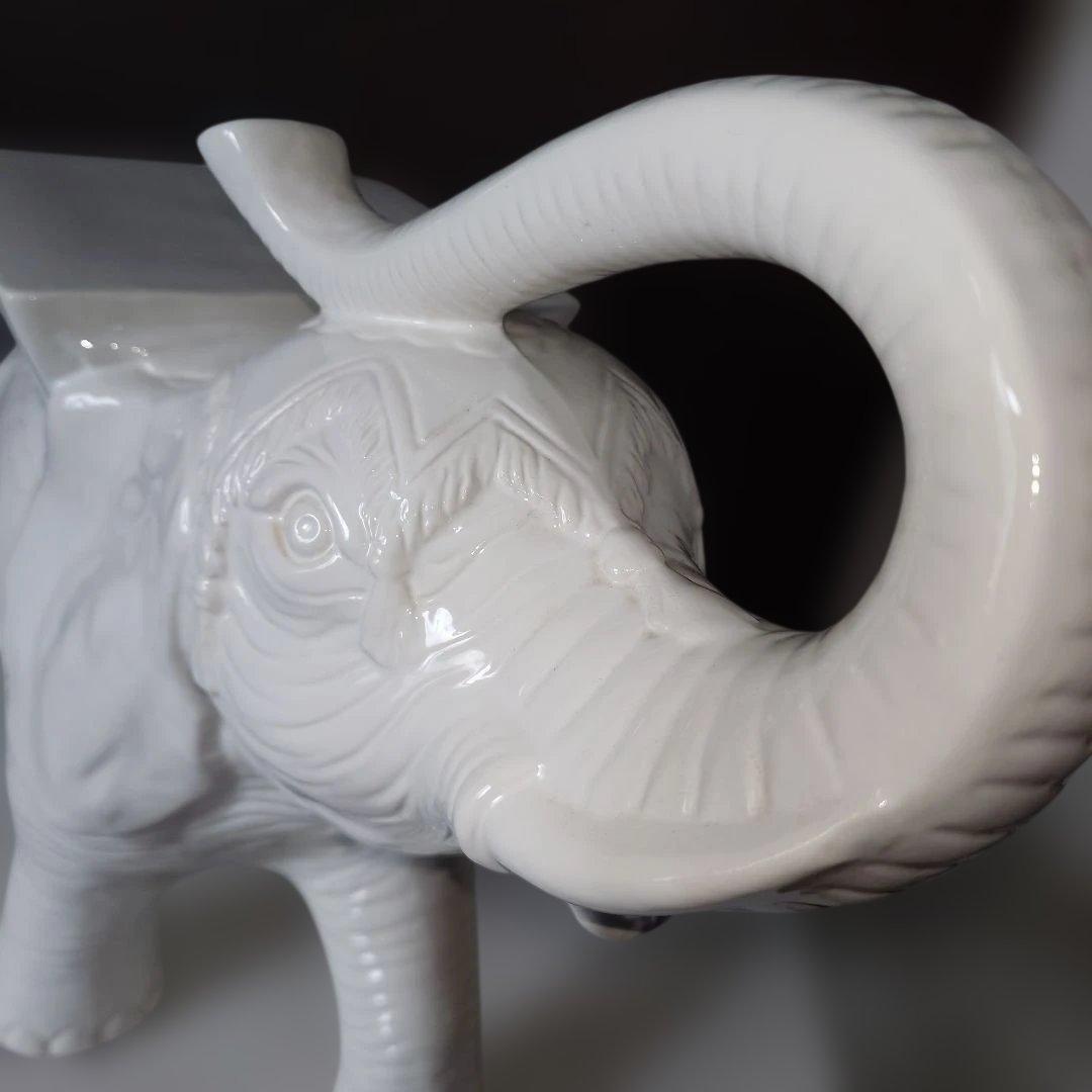 北欧風　ホワイトエレファント　象　飾り台　花台　縁起物