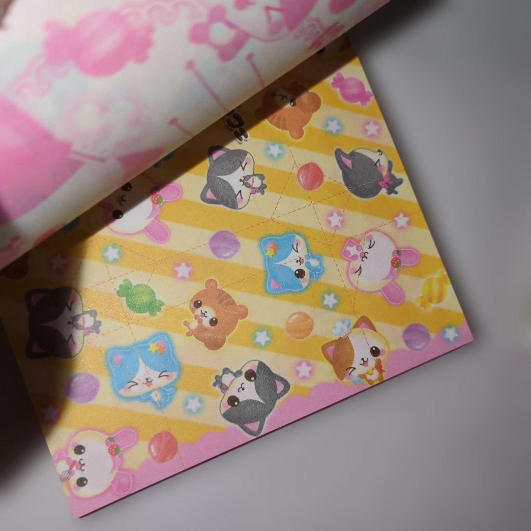 平成レトロ　平成女子　メモ帳　おりがみメモ　なぞりんこめも　アニマル　パロディ